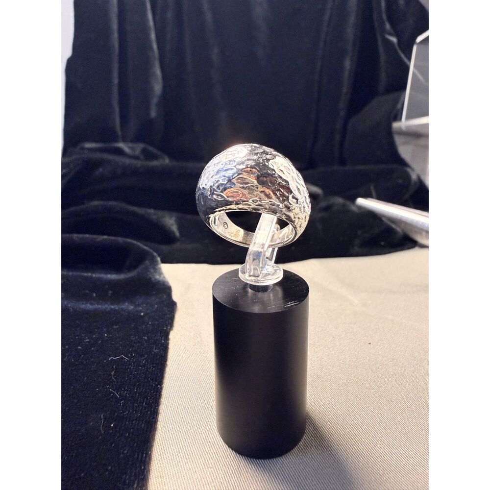 Retired James Avery Sterling Silver Hammered Dome Ring size 3.25 - Picture 8 of 8